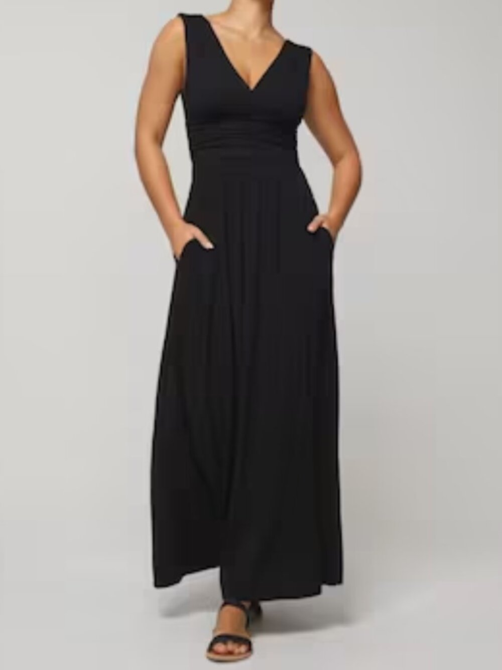 NWT Soma Soft Jersey Goddess Maxi Bra Dress Black Size XS Flowy Vacay Summer